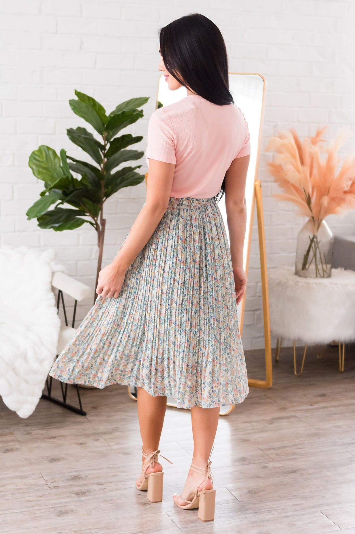 Always Blooming Modest Pleat Skirt