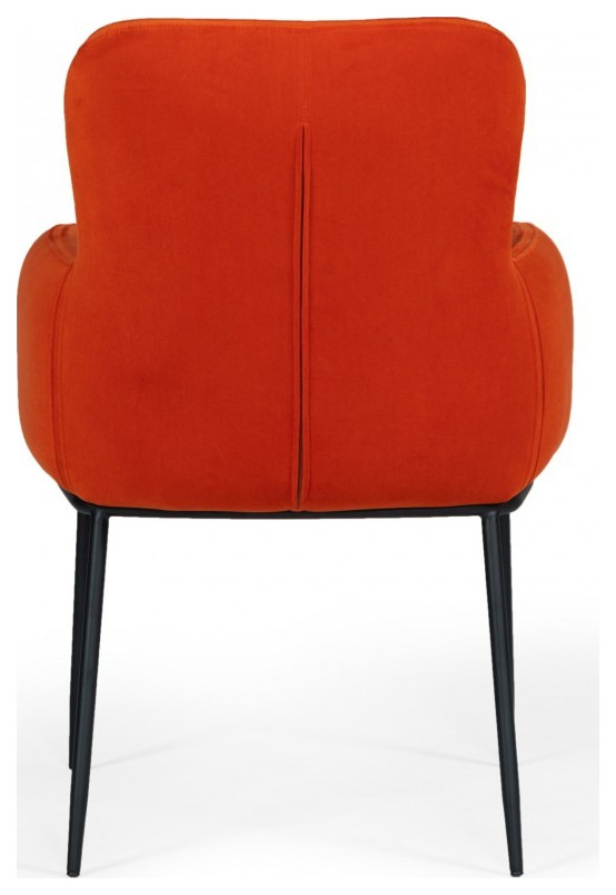 Orange Velvet Dining Chair   Midcentury   Dining Chairs   by HomeRoots  Houzz