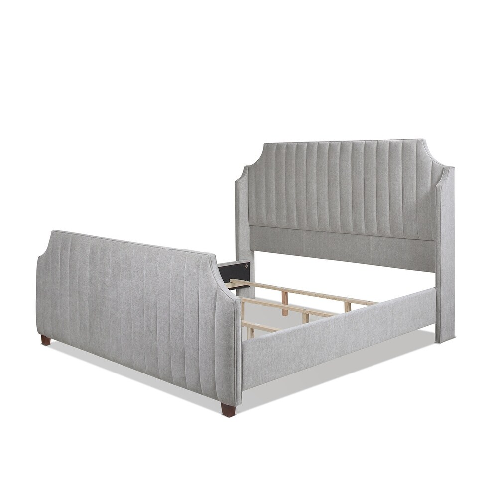 Addison King Channel Tufted Panel Bed Frame