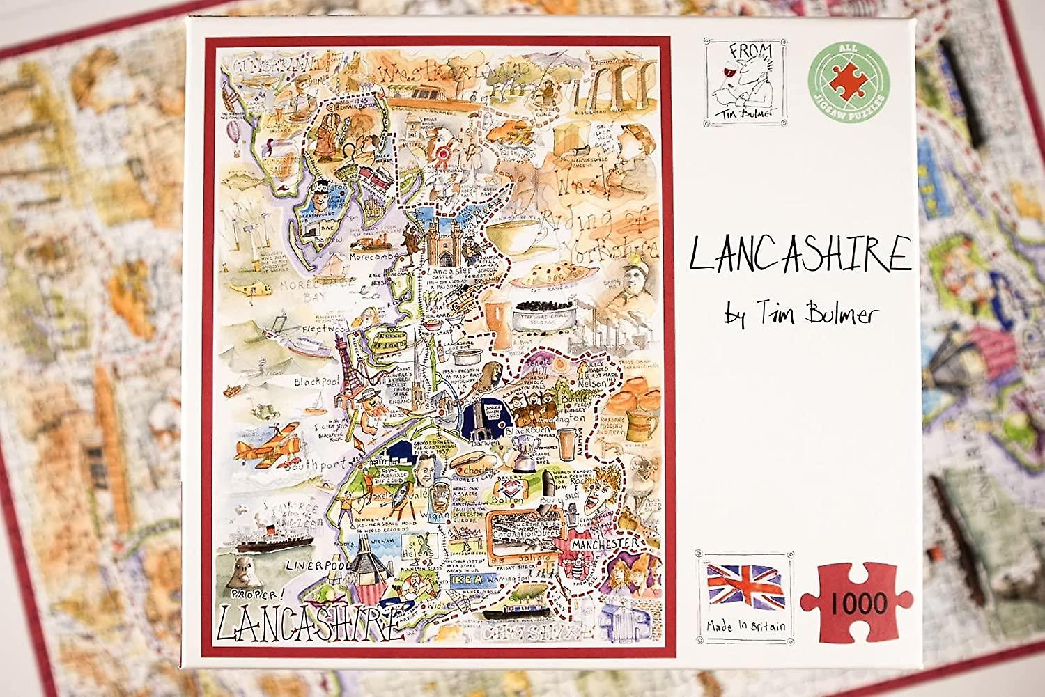 Map of Proper Lancashire， Tim Bulmer Jigsaw Puzzle (1000 Pieces)