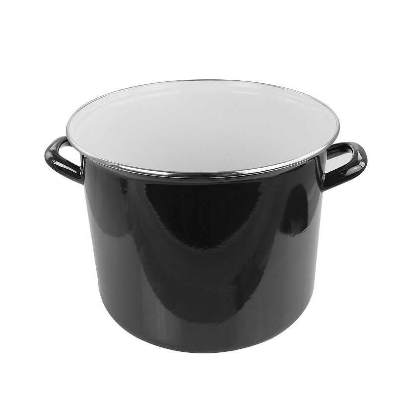 Gibson Home 12 Quart Enamel On Steel Stock Pot with Lid