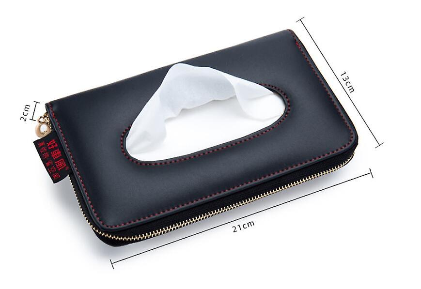 Single Layer Car Tissue Holder Sun Visor Tissue Holder Car Sun Visor Napkin Holder Car/truck Leather Rear Seat Tissue Box Black