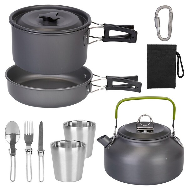 12Pcs Aluminum Camping Cookware Set