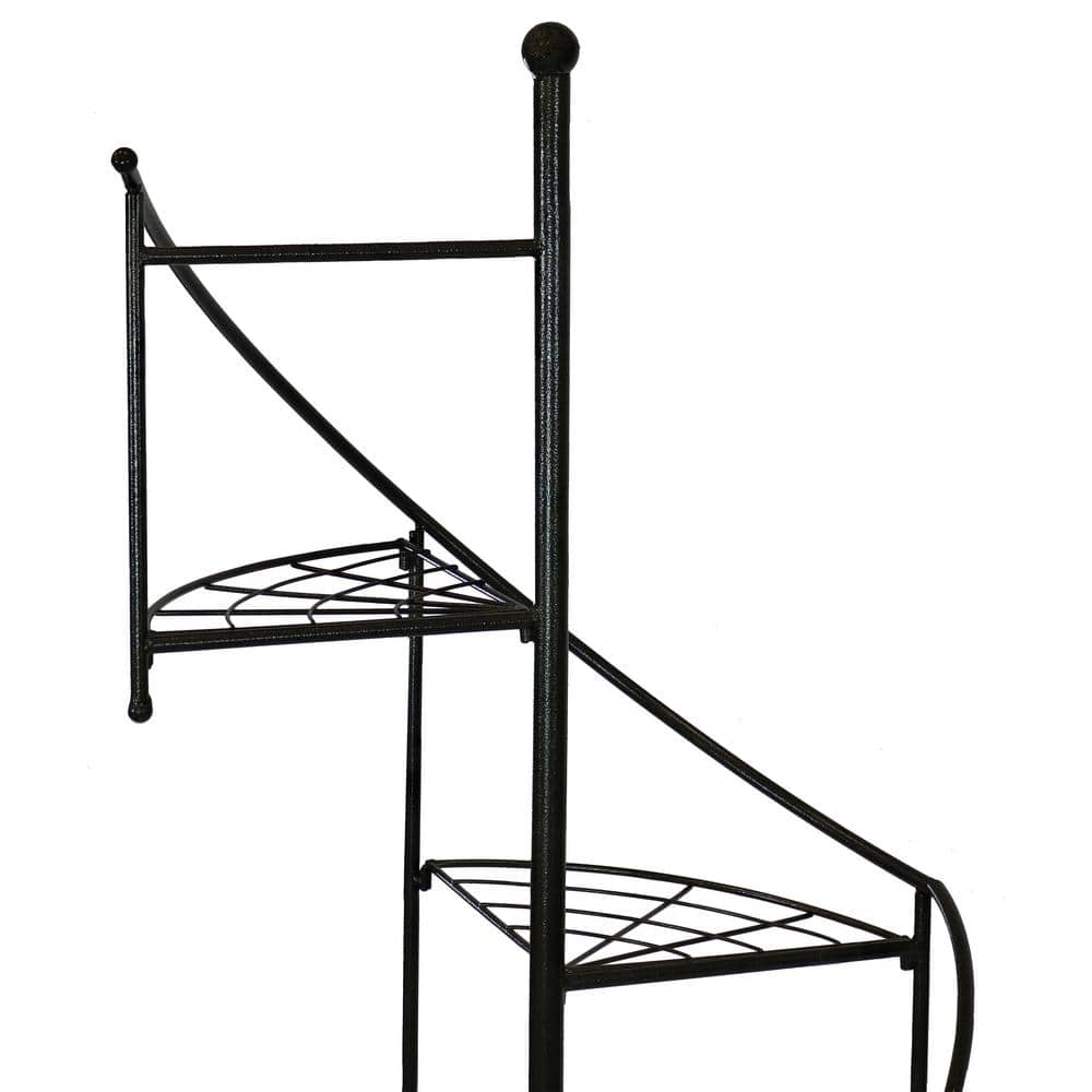 Sunnydaze Decor 56 in. 4-Tier Metal Iron Plant Stand with Spiral Staircase Design (Set of 2) HMI-733