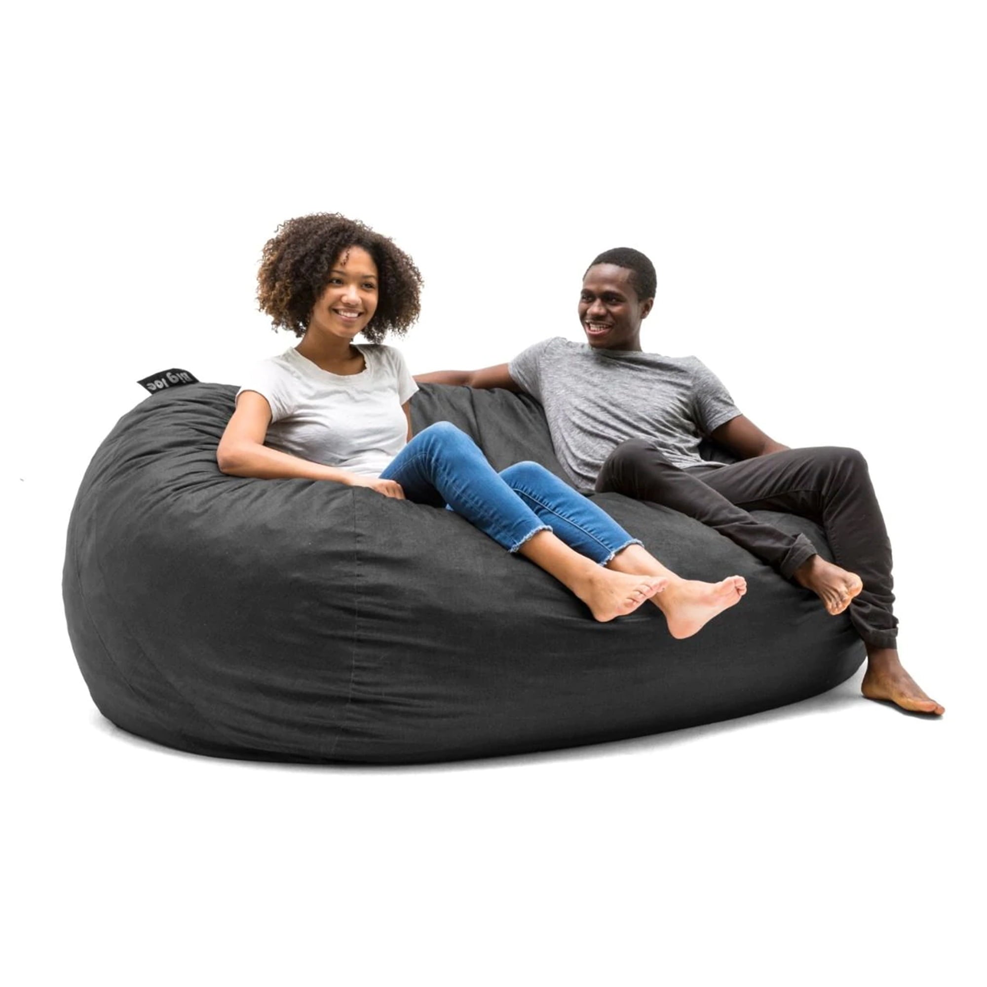 Big Joe Fuf XXL Bean Bag Chair, Lenox 6ft, Black