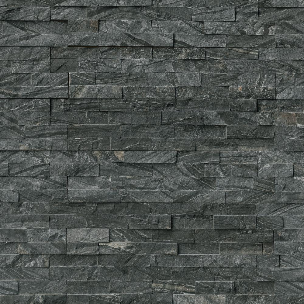 MSI Glacial Black Ledger Panel 6 in. x 24 in. Natural Marble Wall Tile (6 sq. ft.Case) LPNLMGLABLK624