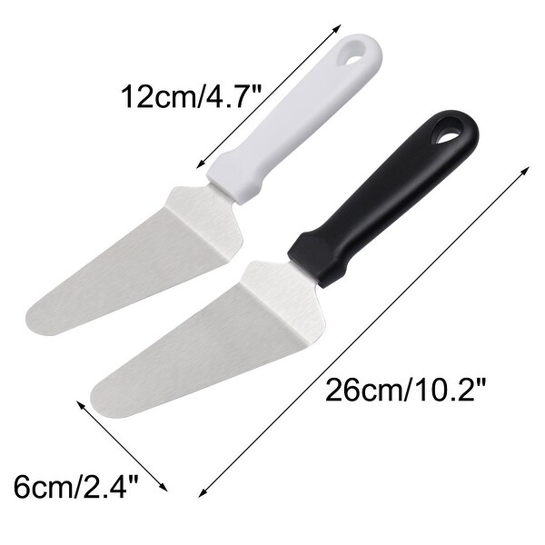 2pcs Pie Server Cake Pizza Spatula Cutter Wedding Party Serving White+Black - White