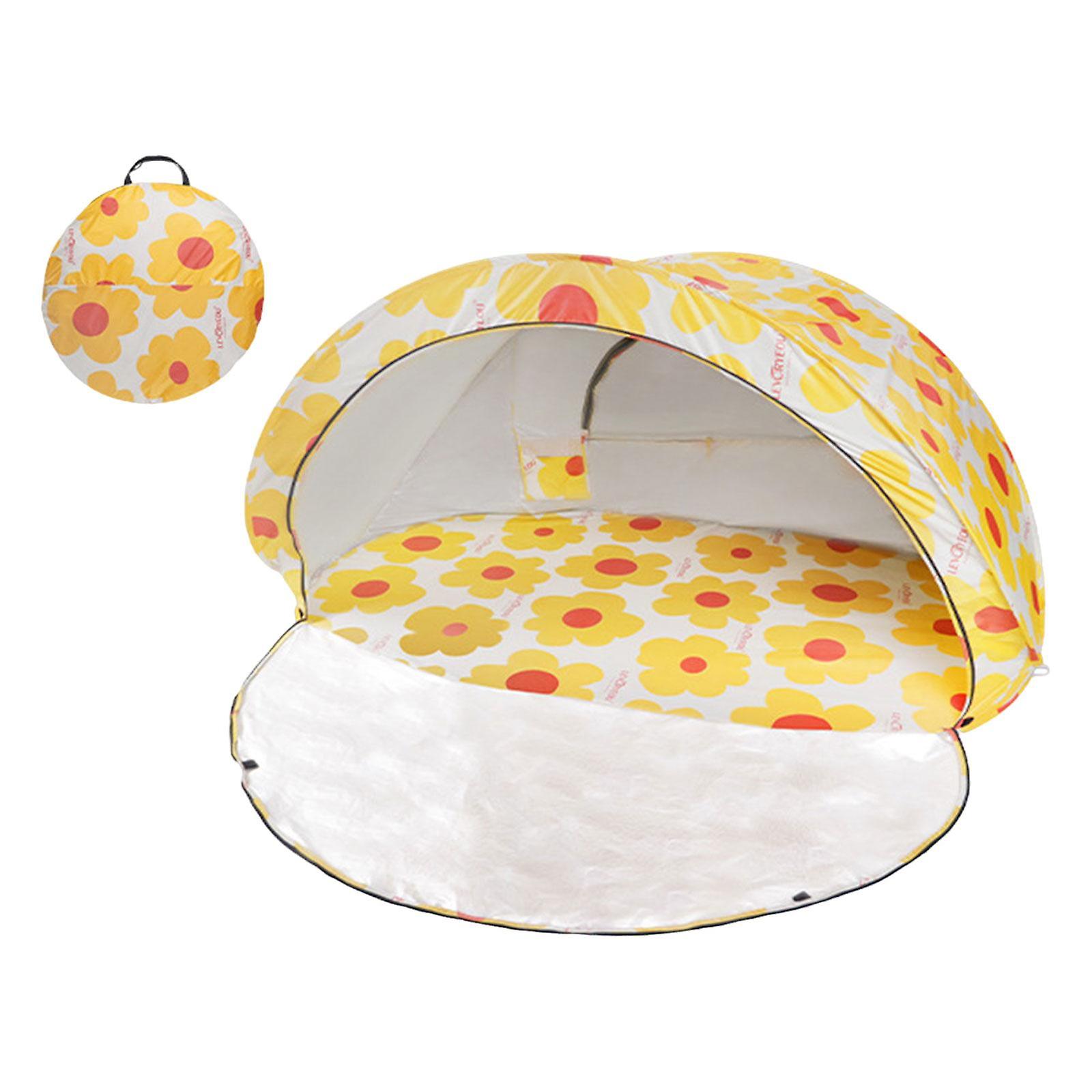 Sun Shelter Tent For 3-4 Person Sun Shelter Canopy For Park Hiking Windproof Yellow Flower