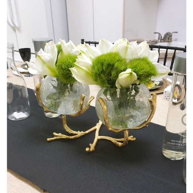 Classic Touch Gold 2 Branch Centerpiece