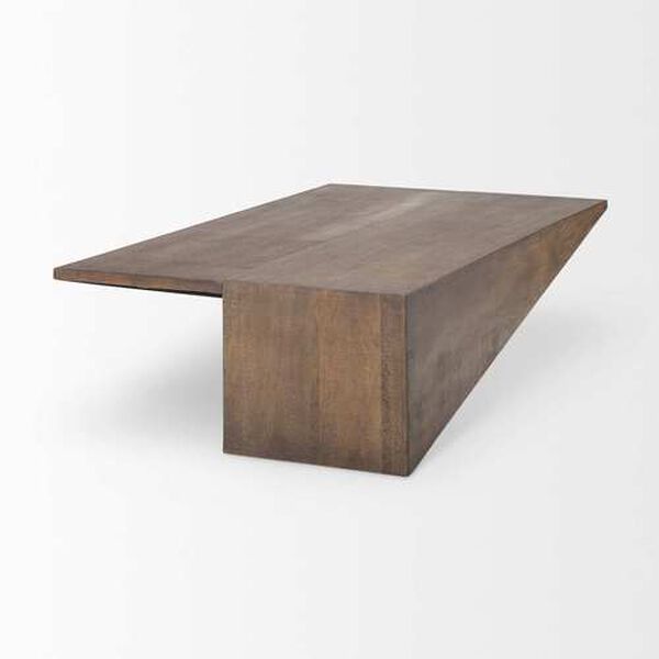 West Medium Brown Wooden Angled Coffee Table