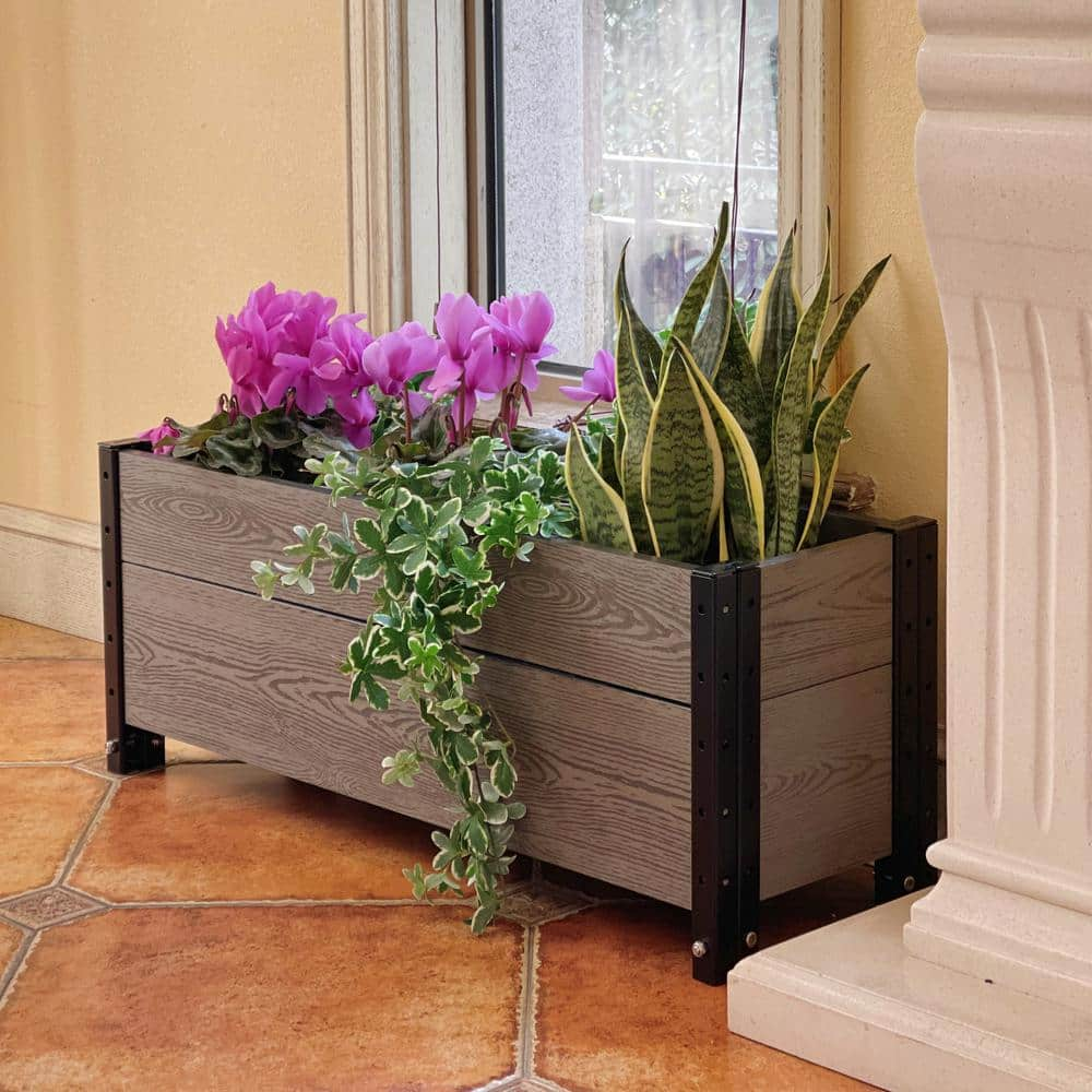 EverBloom 36 in. L x 12 in. W x 14 in. H Composite Trough Planter E143612