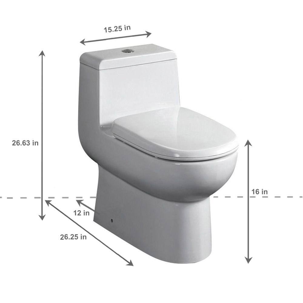 Fresca Antila 1-piece 0.8  1.6 GPF Dual Flush Elongated Toilet in White FTL2351