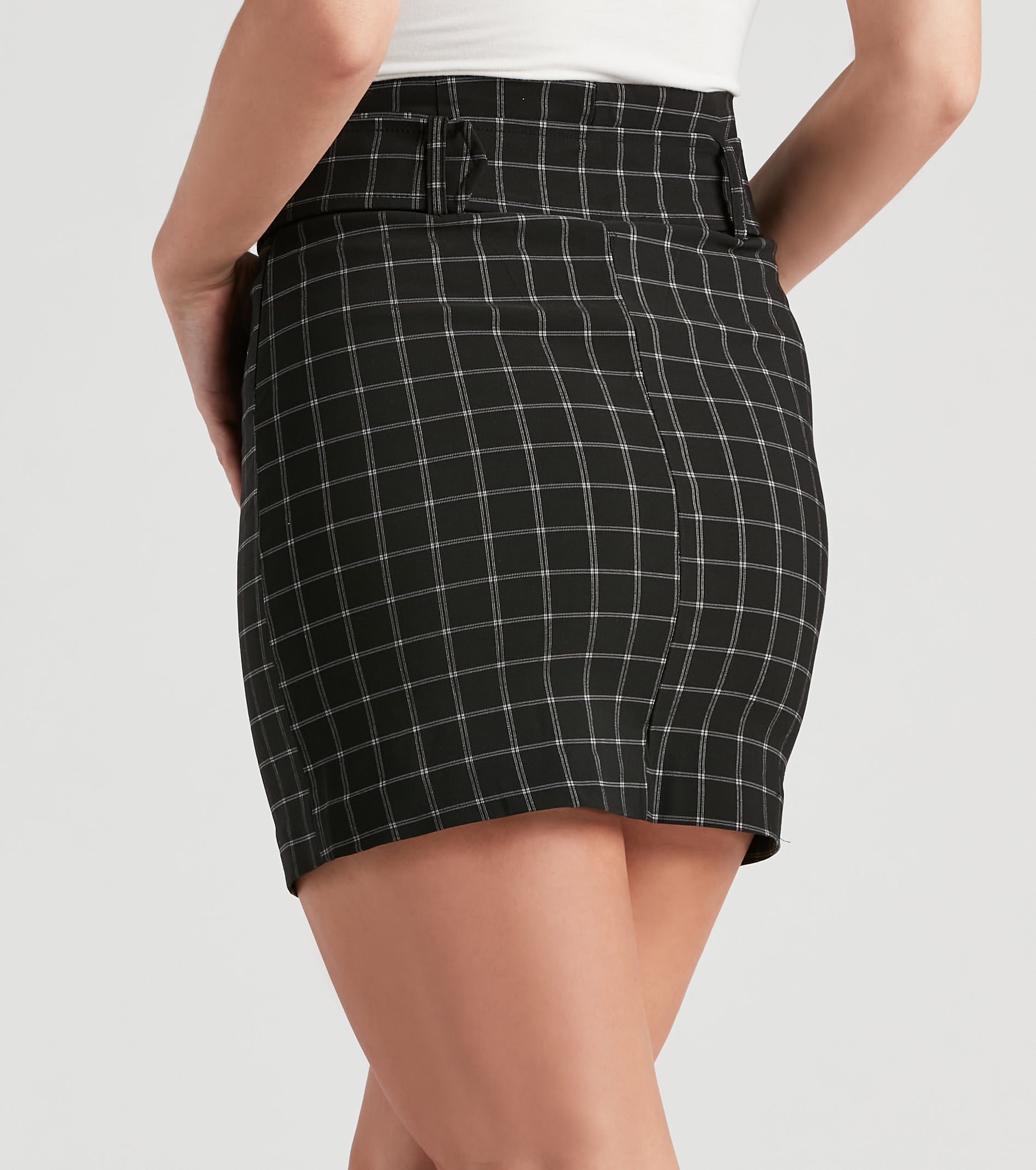 City Chic Checkered Mini Skirt