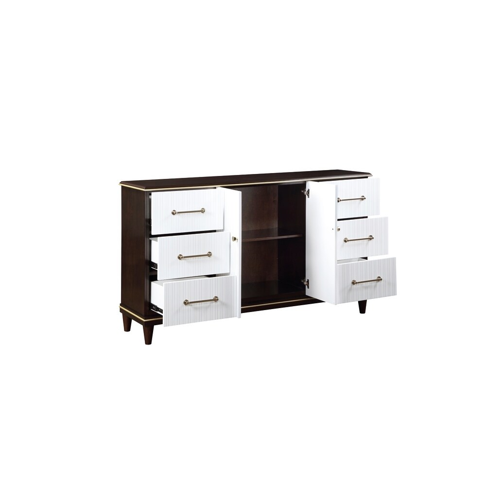 Eden 5 Piece White Espresso Panel Bedroom Set