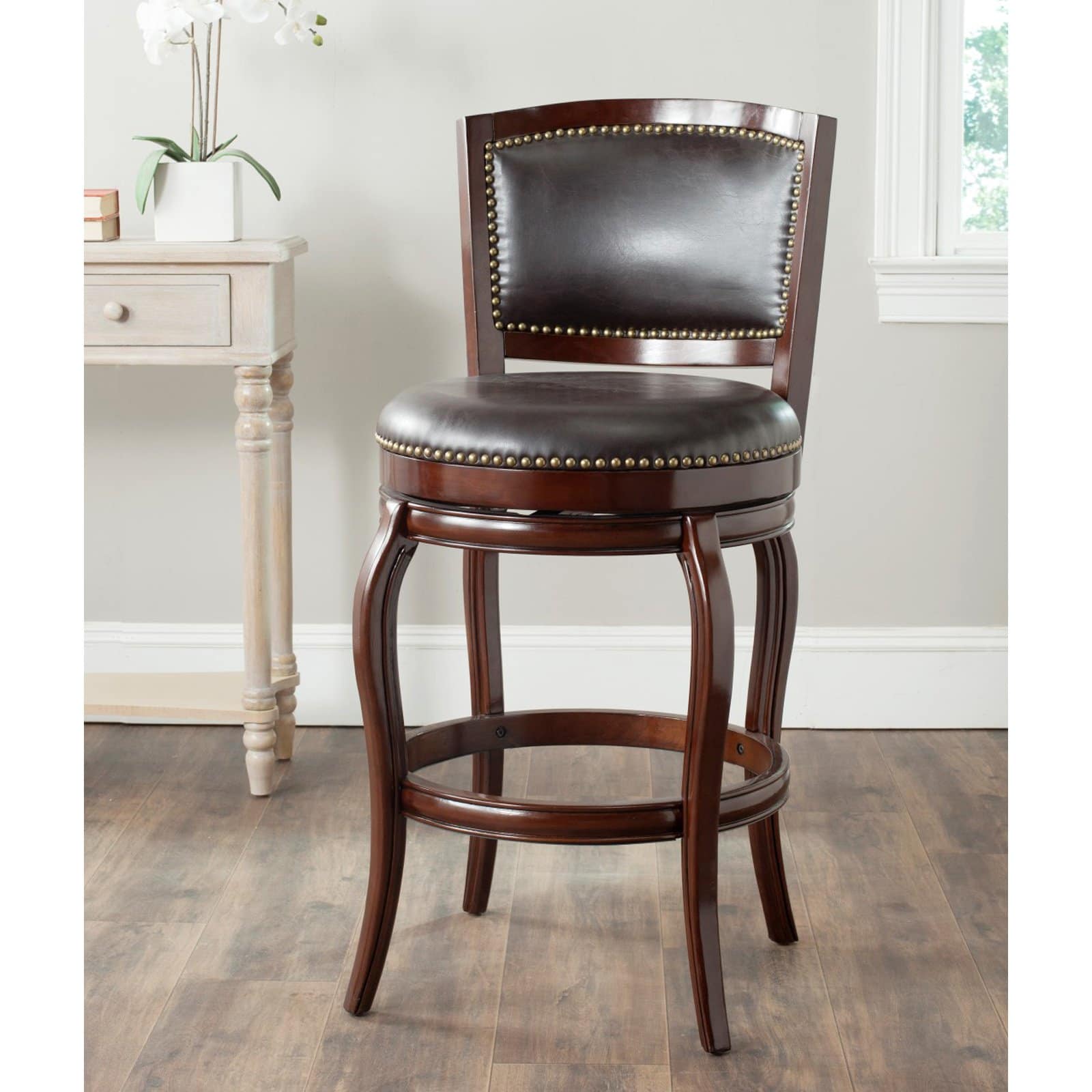 Safavieh Pasquale 45 Bicast Leather Barstool