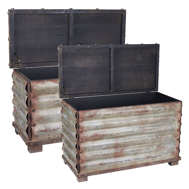 Household Essentials Corrugated Metal Trunk