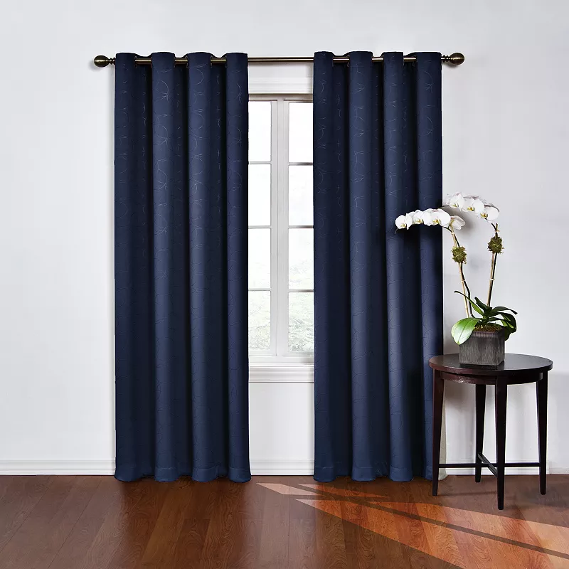 eclipse Round and Round Single Curtain Blackout 1-Panel Window Curtain