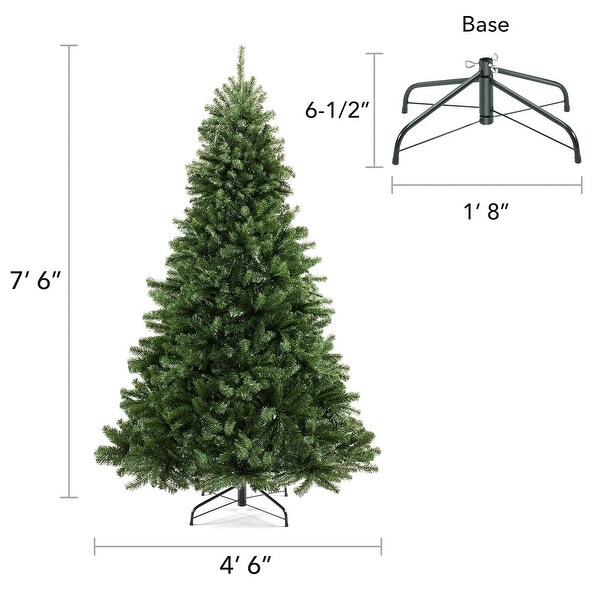 7.5FT Realistic Green Spruce Artificial Holiday Christmas Tree with Sturdy Metal Stand