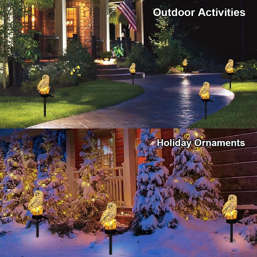 Kidsjoy LED Solar Garden Light Flamingo Owl Lawn Lamp Waterproof Solar Led Lights Outdoor Lighting Night Light Decorative Home Garden (Brown)