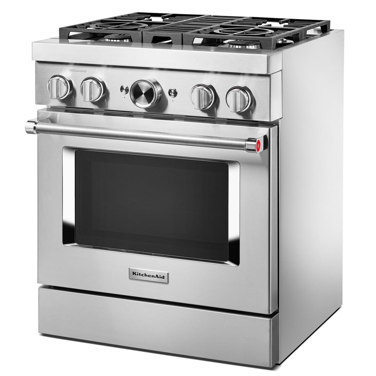 KitchenAid 30-inch Freestanding Dual Fuel Range with Even-Heat�True Convection KFDC500JSS