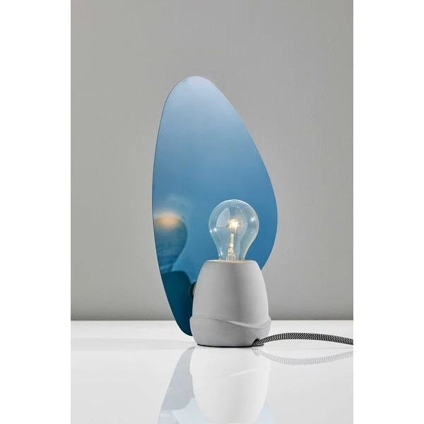 Turquoise Fin Concrete Table Lamp - 8.75 x 5 x 12.75