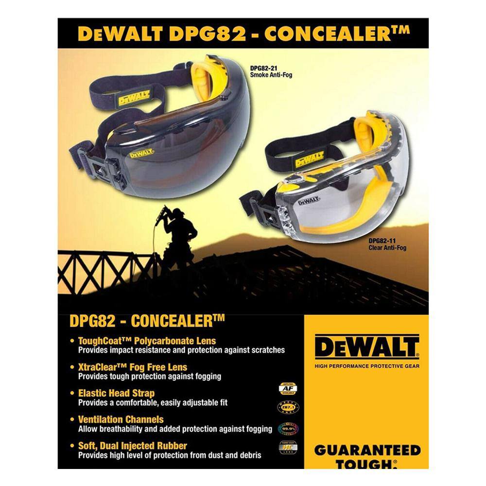 DW Safety Goggle Concealer with Smoke Anti-Fog Lens DPG82-21C