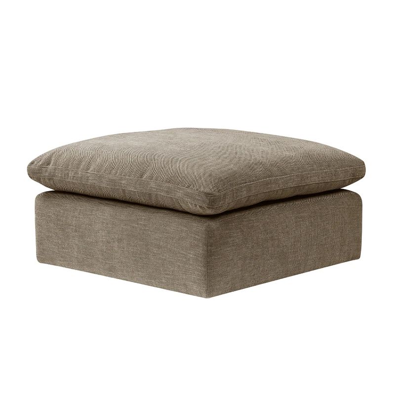 Scott 37 Inch Square Ottoman， Removable Pillow Top Cushion， Beige