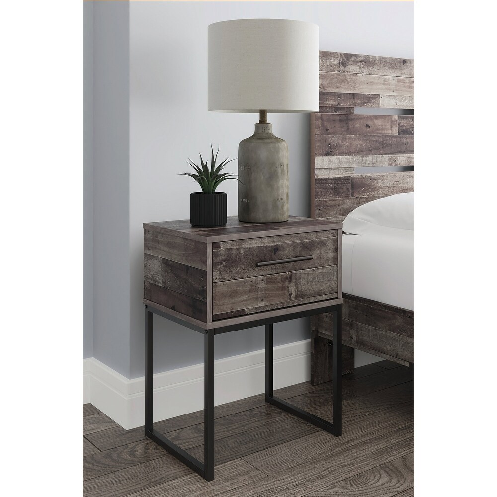 Ashley Furniture Neilsville Multi Gray Single Drawer Night Stand