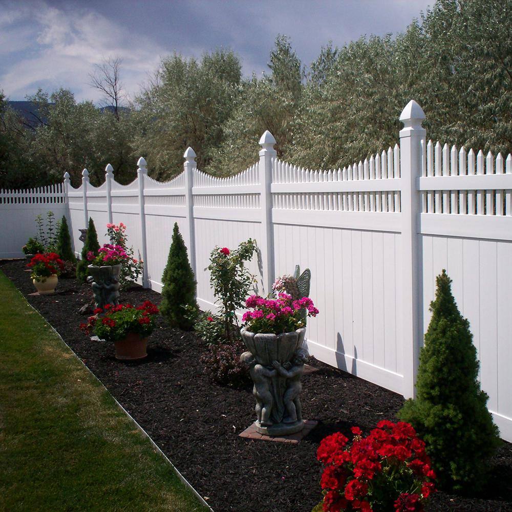 Weatherables Halifax 6 ft. H x 8 ft. W White Vinyl Privacy Fence Panel Kit PWPR-OTS-6X8