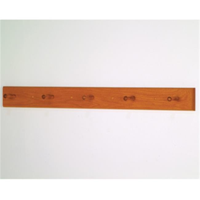 5 Peg Coat Rack in Medium Oak - Solid Oak