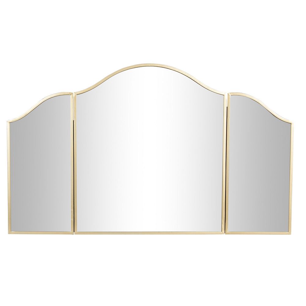 Stella and Eve Gold Metal Tri-Fold Wall Mirror