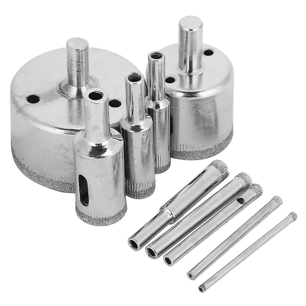 10Pcs/Set Diamond Coated Core Drill Bit 3~50mm Hole Saw for Tile Ceramic Glass Porcelain Marble