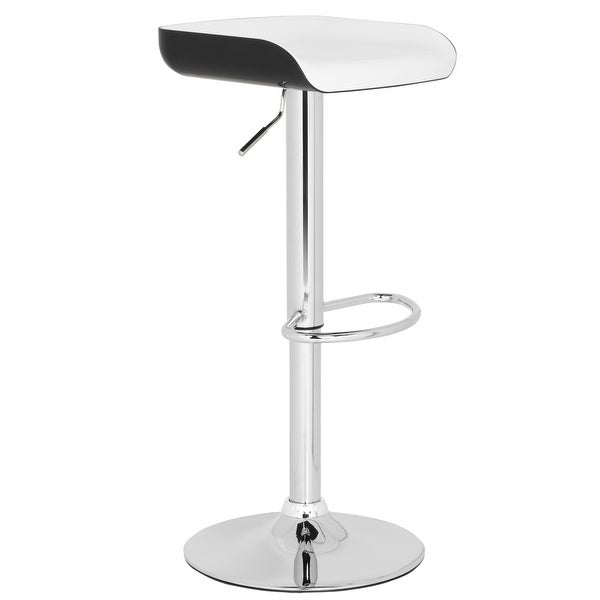 SAFAVIEH Rameka White/Black Adjustable 24-32-inch Bar Stool - 16.1