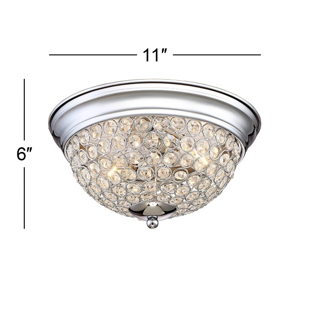 Wide Set Of 2 Chrome 2 light Crystal For Bedroom Kitchen Living Room Hallway