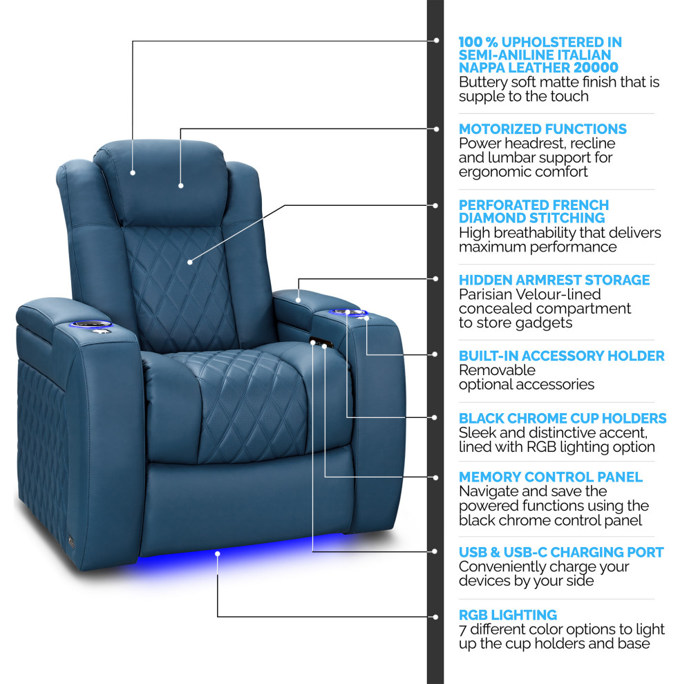 Tuscany Top Grain Leather Recliner   Theater Seating   by E VISION INTL INC.  Houzz