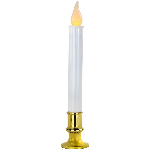 White Led Flickering Christmas Candle Lamp With Brass Base