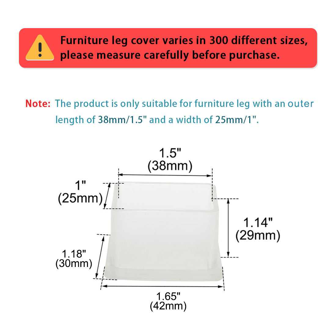 Clear Chair Leg Caps Feet Furniture Floor Protector 8pcs 1