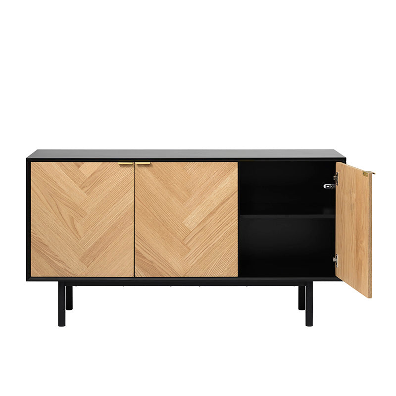 CALVI Sideboard Buffet 1.5M -  Natural & Black