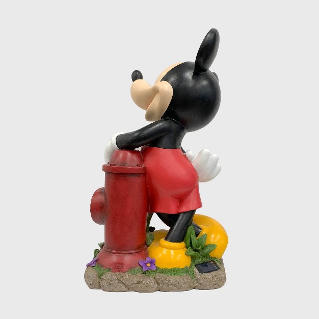 Mickey Mouse With A Fire Hydrant Solar Resin stone Statue