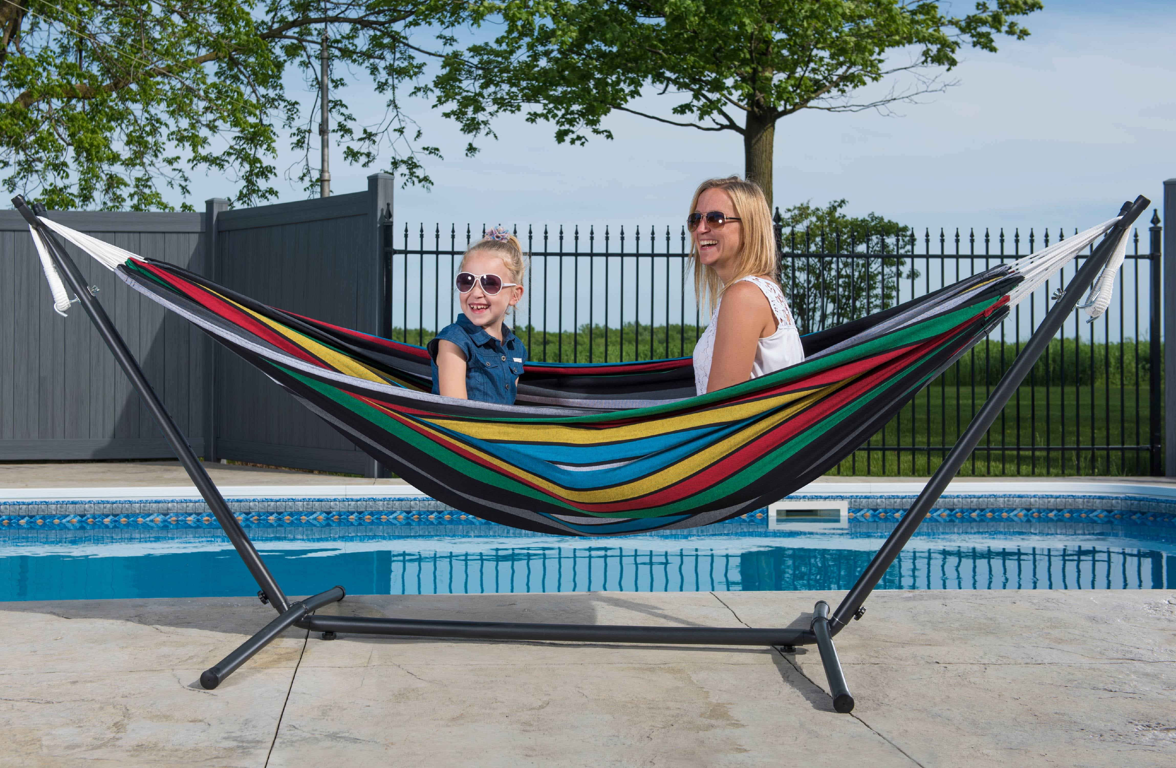 Vivere's Double Rio Night Hammock Combo with 9ft Stand