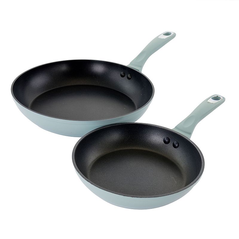 Oster Cocina Lynhurst 2 Piece Aluminum Nonstick Frying Pan Set in Blue