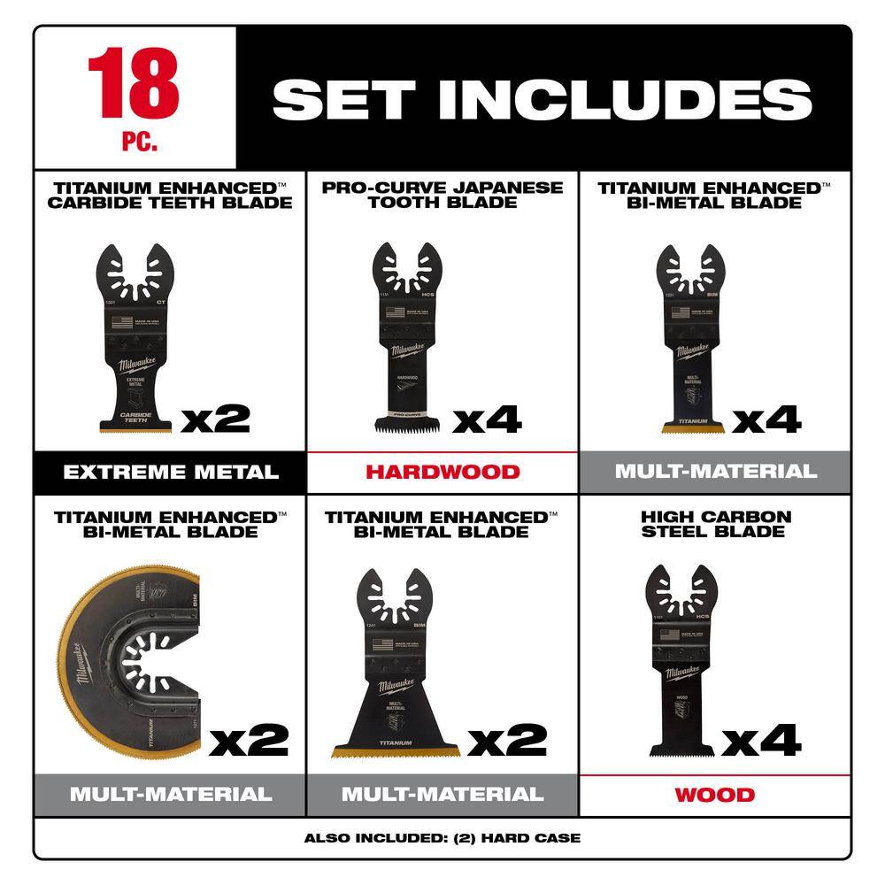 MW Oscillating Multi-Tool Blade Kit (18-Piece) 49-10-9113-2X