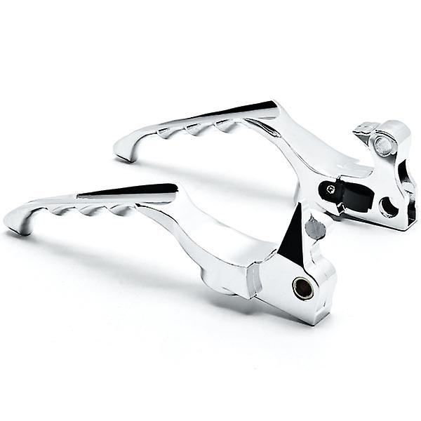 Chrome Hand Levers Skull Cross Grooved Emblems Compatible with Harley Davidson Sportster 1200 Custom 2004-2015