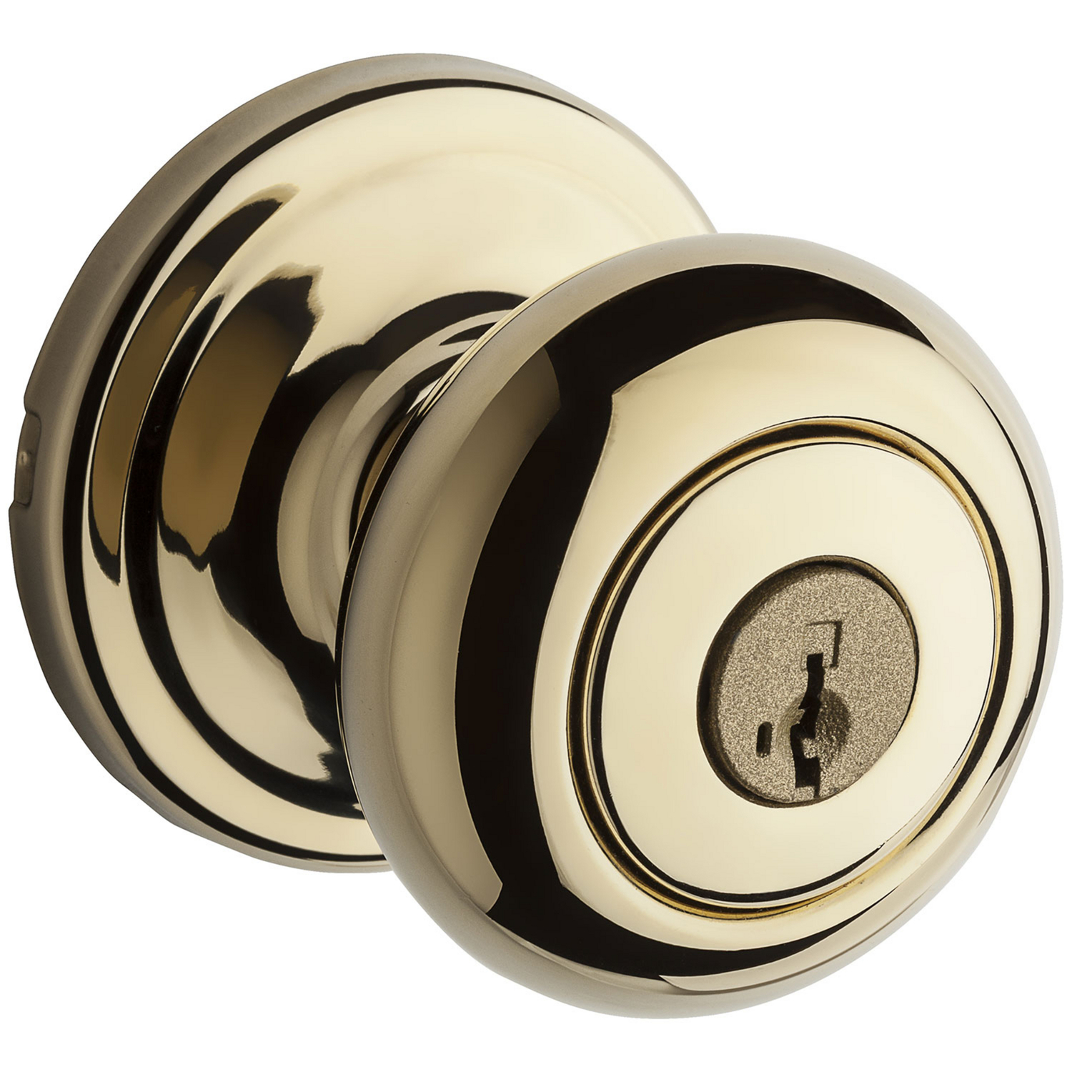 Kwikset SmartKey Juno Polished Brass Entry Lockset KW1 1-3/4 in.