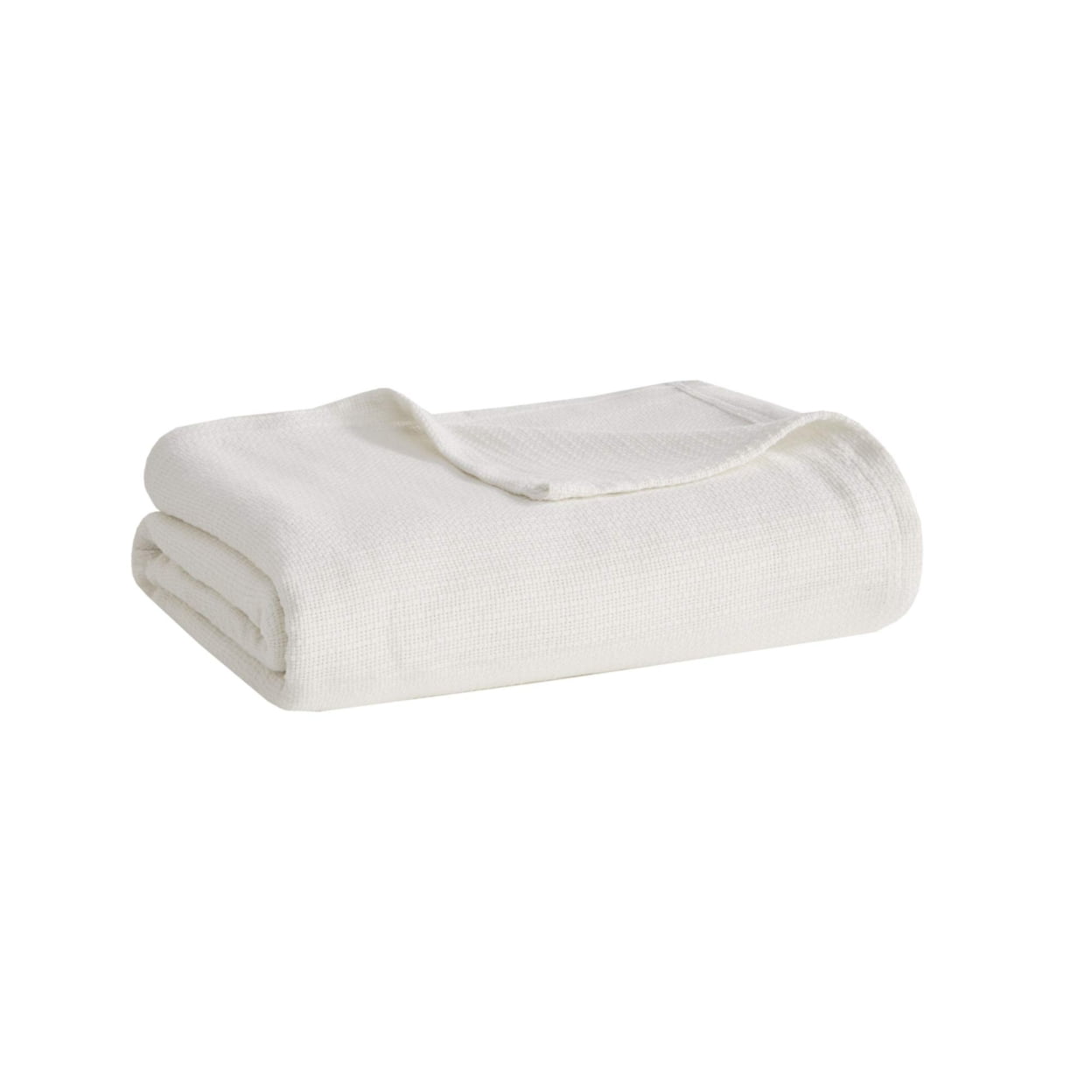 Madison Park Freshspun Basketweave Cotton Blanket Cream Twin