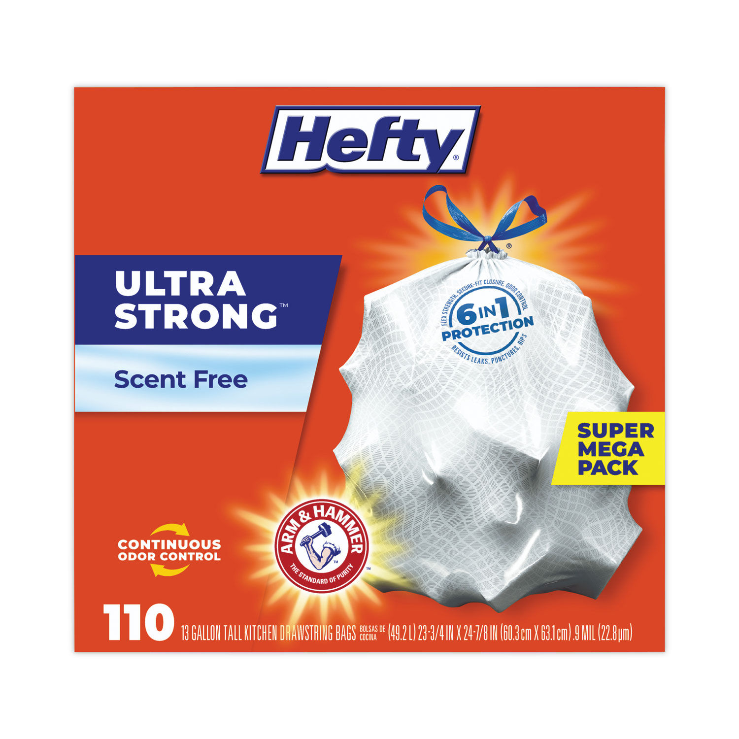 Ultra Strong Tall Kitchen and Trash Bags by Heftyandreg; PCTE88368CT