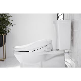 KOHLER 18.5625 in. Electric Cleansing Bidet Seat for Elongated Closed Front Toilet in White K-8298-CR-0