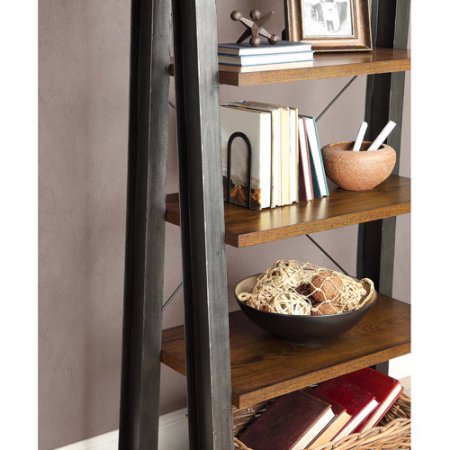 Better Homes & Gardens Mercer 5-Shelf Audio/Video Tower Bookcase, Vintage Oak Finish