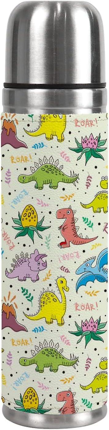 Insulated Mug Stainless Steel Water Bottle Funny Doddle Dinosaurs Plants Vacuum Cup Travel Mug For School