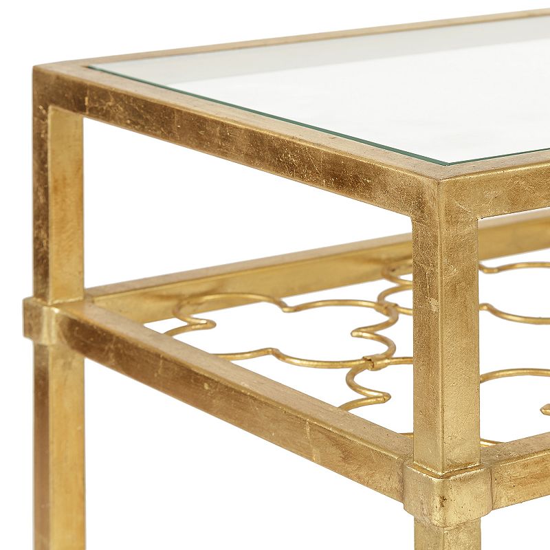 Safavieh Couture Gold Finish Quatrefoil End Table